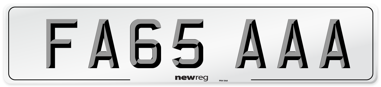 FA65 AAA Number Plate from New Reg